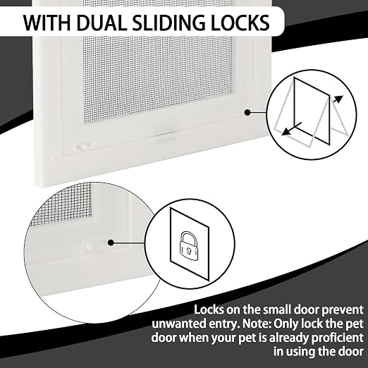20-Pack Disposable Litter Box Waste Receptacles Compatible with Littermaid Waste Receptacles, and 7.87" x 9.84" Pet Screen Door Flap Compatible with Doggy Fits Dogs & Cats Under 30 Lbs