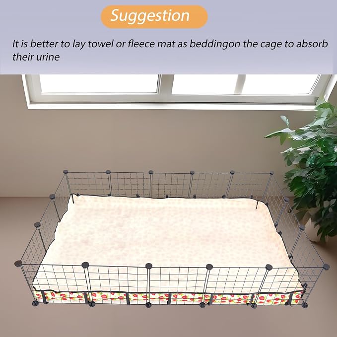 Guinea Pig Cage Liner,Washable Waterproof Oxford Cloth Cage Liners for Small Animals,Hamster Chinchilla Hedgehog Rabbit and Other Small Animals Not Include Cage(36x60 inches)