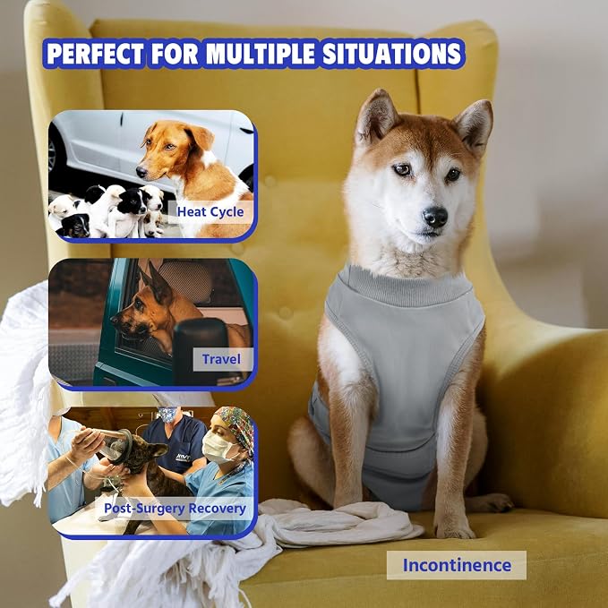 Dog Diapers Female Male,Washable Reusable Period Diapers & Belly Bands, Adjustable Abdominal Wounds Bandages for Heat Cycles & Incontinence, After Surgery, Anti-Harassment or Senior Dogs
