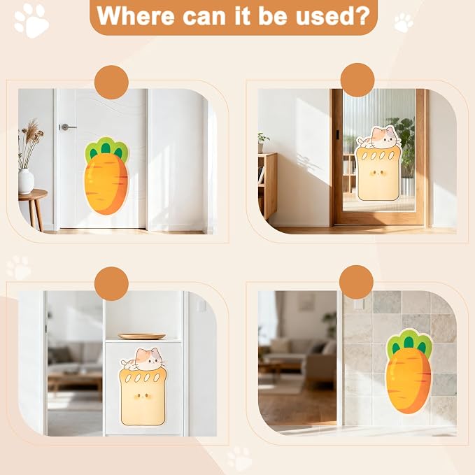 Cat Scratchers for Indoor Cats 11.8x15.7in, Cat Scratching Board Wall Mounted, 1-Piece Carrot Shape Felt Cat Wall Scratcher for Living Room Kitchen