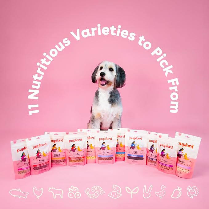 Pupford Freeze Dried Training Treats for Dogs & Puppies, 1400+ Two Ingredient Bites (Salmon, 4 oz, 3 Pack)