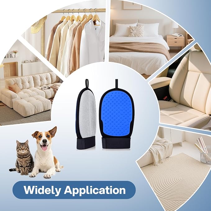 CLEANGOR 2Pcs Pet Hair Removal Glove for Dog & Cat, Reusable Electrostatic Pet Hair Grooming Glove, Magic Brush Pet Hair Remover Tool for Carpet, Sofa, Furniture, Car Seats and Clothing