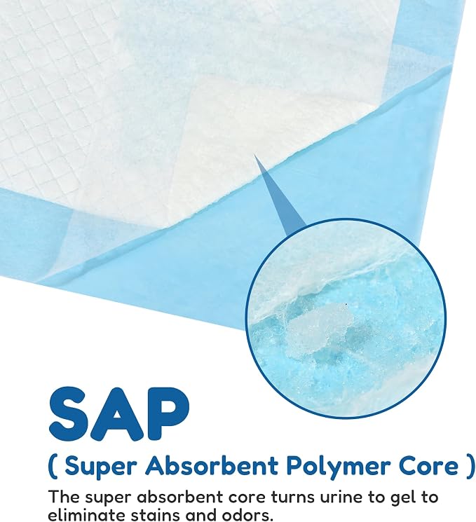 Super Absorbent Waterproof Dog and Puppy Pet Training Pad, Housebreaking Pet Pad, 40-Count Extra Middle-Size, 30’’X30’’, Blue
