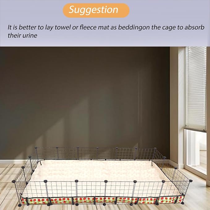 Guinea Pig Cage Liner,Washable Waterproof Oxford Cloth Cage Liners for Small Animals,Hamster Chinchilla Hedgehog Rabbit and Other Small Animals Not Include Cage(36x72 inches)