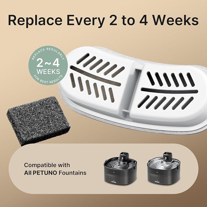 Wireless Cat Water Fountain and 12-Pack Replacement Filters