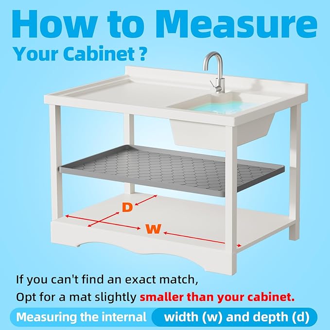 Winisok Silicone Under Sink Mat 19" x 19", kitchen Essentials and Gadgets, Shelf liner and Cabinet Protector, Home Organizers and Storage, Waterproof Bathroom Tray