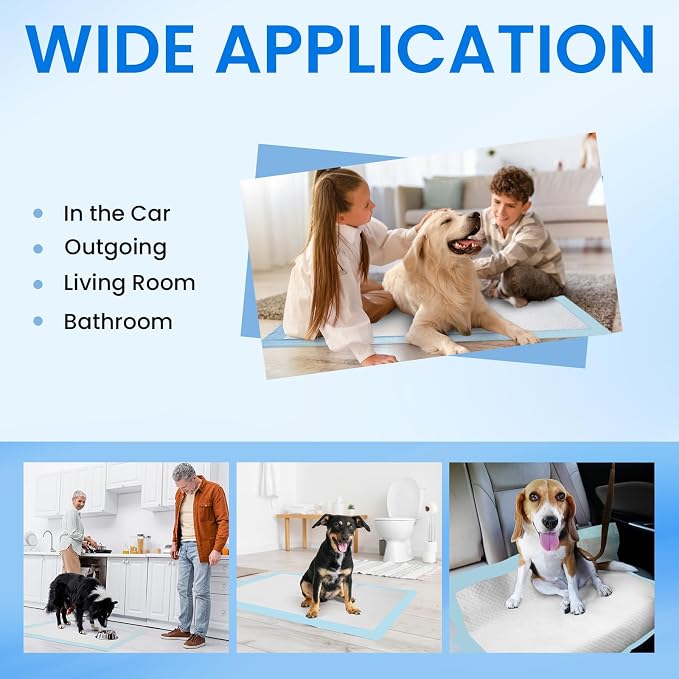Dog Pee Pads Extra Large, Training Pads 28x30 50 Count, Pee Pad for Dogs, Super Absorbent Leak-Proof Quick Drying Pee Pads