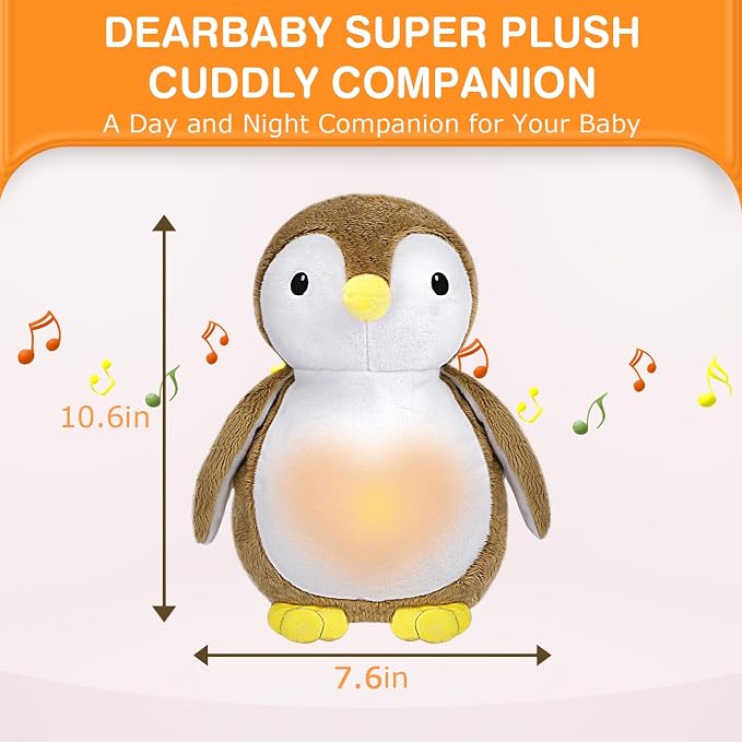 DEARBABY Baby Sleep Soother,Mom’s Heartbeat Sound and Lullabies Toddler Sleep Aid Toy Music Soothers for Sleep,Baby Registry Search,Plush Sleep Aid for Nursery Crib,Stroller,Travel Use