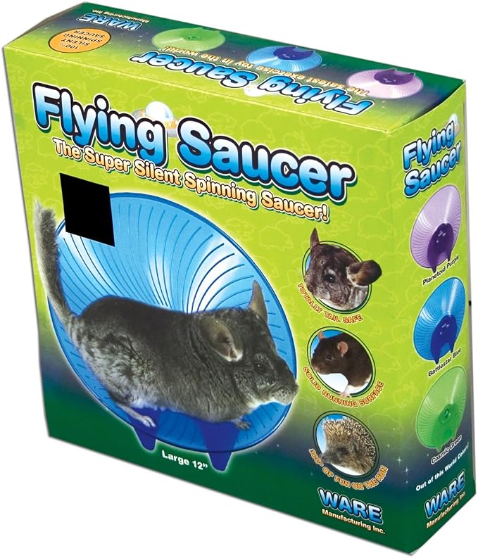 Ware Manufacturing Flying Saucer Exercise Wheel for Small Pets, 12-Inch - Colors May Vary
