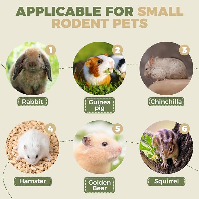 Rabbit Toys Chew Treats Guinea Pig Bed, Bunny Chew Toys Timothy Hay Bamboo Chew Sticks, Grass Ball Carrot Corn Lollipop Toys for Rabbits Guinea Pigs Chinchillas Hamsters Teeth Grinding
