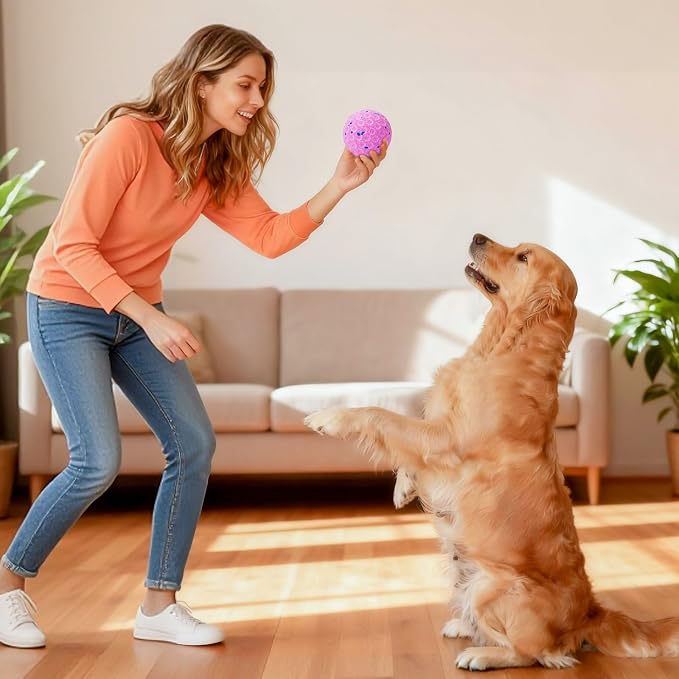 Interactive Dog Toys - Chew-Proof Dog Ball for Aggressive Chewers, Self-Moving Automatic Vibration with 3 Modes, IP54 Waterproof E-TPU, Ideal for Medium and Large Dogs (Pink)