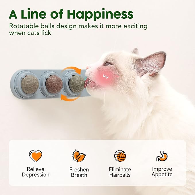 Potaroma 4 Catnip Balls and Smart 3 in 1 Cat Toy