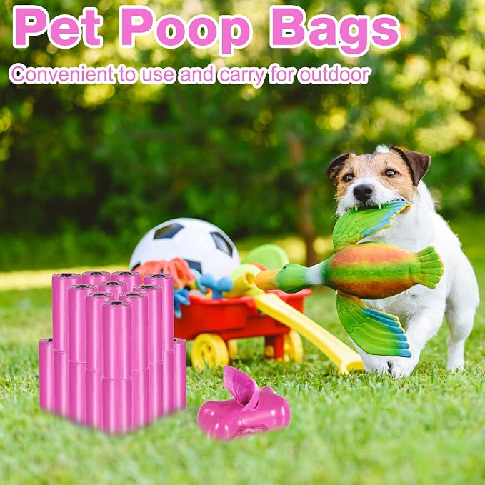 Teling 3000 Count Dog Poop Bags Pet Waste Bags for Poop with 3 Dispensers for Home, Outdoor, Puppy Walking, and Travel, 12 x 8.6 Inch(Hot Pink)