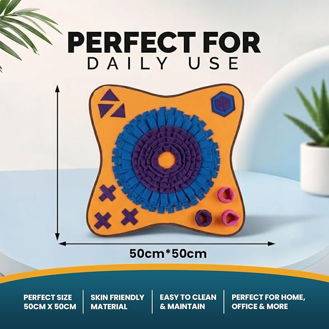 PET ARENA Snuffle Mat for Dogs - Adjustable Interactive Puzzle Toy (Orange, Purple, Blue, Pink)