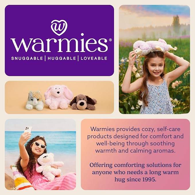 warmies Plush Toy Stuffed Animal for Dogs & Cats, Brown Dog - Weighted & Microwavable Calming Comfort Toy for Puppy Crate Training, Senior Dog Comfort & Pet Separation Anxiety Relief - Dogs & Puppies