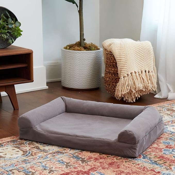 Happy Hounds Luna Sofa Dog Bed, Gray, Medium (29" x 20")