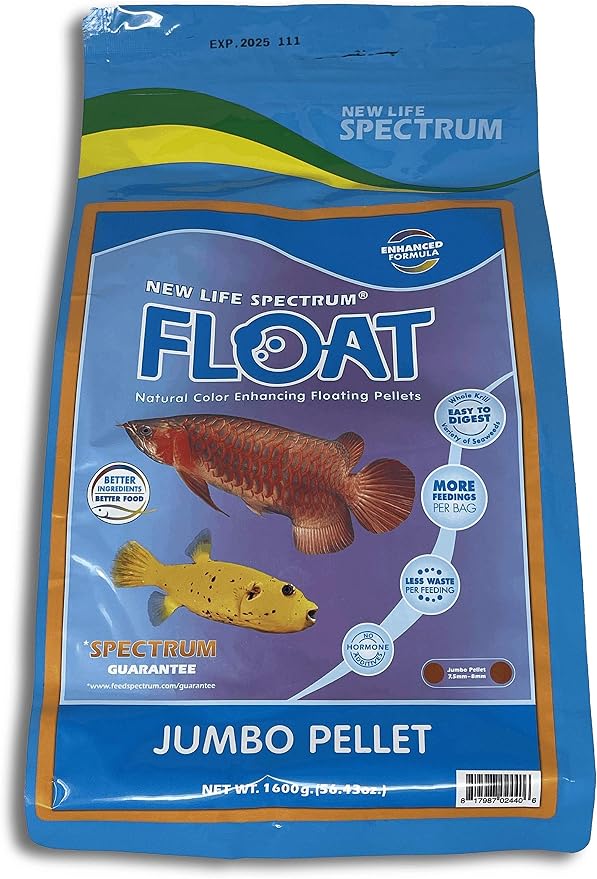 NLS New Life Spectrum Float Jumbo 5mm Pellet Bag for Fresh & Saltwater Fish 1600g