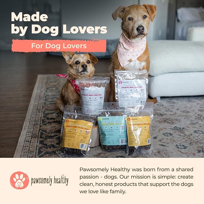 Pawsomely Healthy Beef Organ Treat Bundle – 100% Single Ingredient Variety Pack – Liver, Lung & Spleen – No Fillers or Additives, Grain-Free – High Protein Training Rewards – Made in USA, 3-Pack