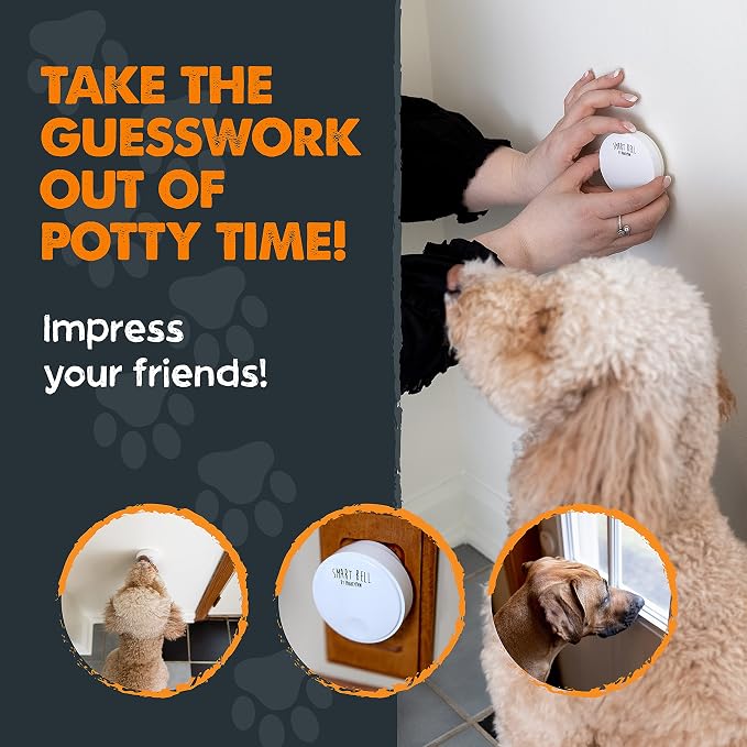 Mighty Paw Smart Bell 2.0 Dog Door Bell for Potty Training Dogs & Puppies, Wireless Dog Potty Communication, Door Bells for Dogs to Go Outside, Easy-Press Puppy Training Tools, 1 Pack