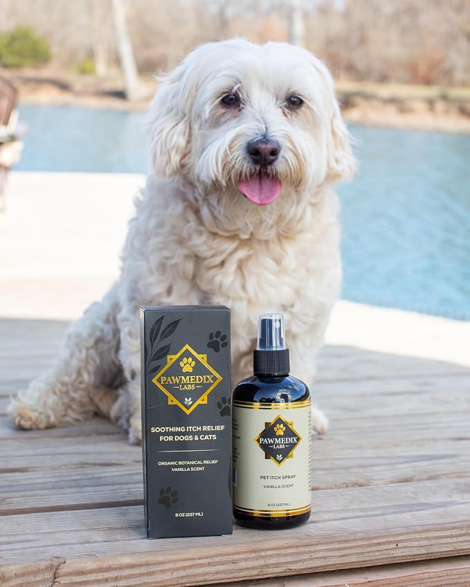 Hot Spot Treatment Spray for Dogs & Cats – Anti Itch Relief for Dog Skin Irritation, Hot Spots, Allergies & Dry Skin – Lick-Safe, Plant-Based Formula with Oat, Aloe & Chamomile – Vanilla Scented, 8oz