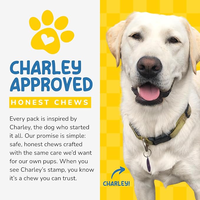 CHARLEY & ME Premium Collagen Sticks for Dogs - Long Lasting Dog Treats, Free Dog Chew Sticks - Hip & Joint Support, Healthy Skin, Shiny Coat - 100% Natural Beef - 6 Inches (Pack of 25)