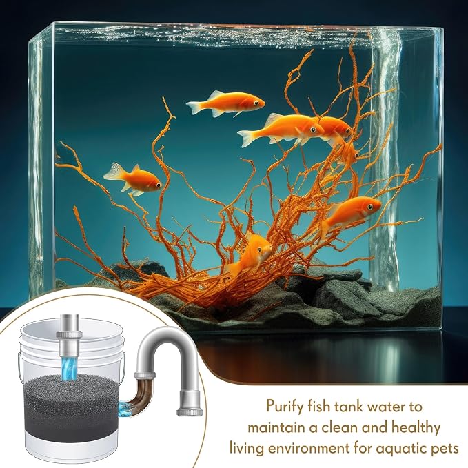 Wonderjune 3 Pcs 5 Gallon Bucket Sponge Filter 11" Aquarium Pond Sponge Filter DIY Foam Sponge Replacement Rounded, 3 Densities Cut to Size Foam for Aquarium Fish Tank Pet Filter (20-35-50ppi Set)