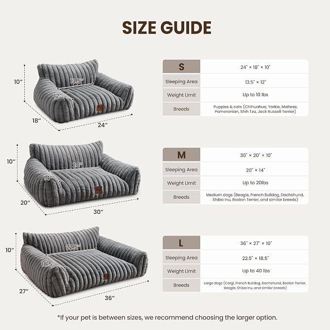 Cat Couch for Pets, Cute Cat Bed with Cozy Soft Faux Rabbit Fur for Kitten, Fuzzy Cats Sofa for Indoor Cats, Supportive Pet Sofa with Removable Washable Cover, Light Gray, 24"