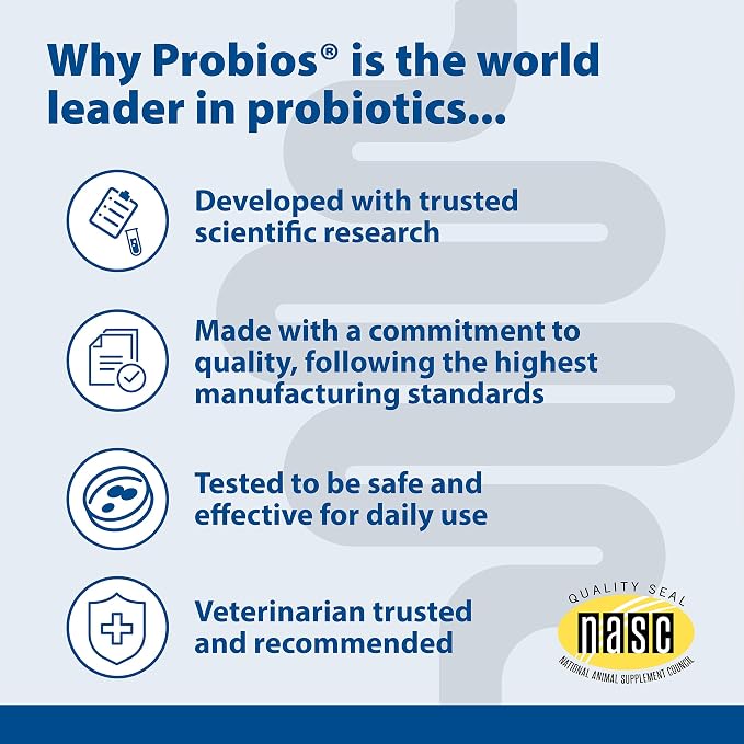 Probios for Dogs Soft Chews, Daily Probiotic Supplement for Gut Health, Digestion and Immune Support Medium and Large Breeds, Chicken Liver Flavor, 4.23 oz 120 Chews