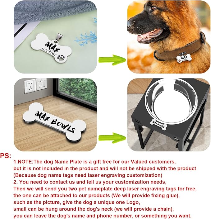Stainless Steel Elevated Dog Bowls Stand(3.93'' Up to 20.3''), Adjustable Raised Dog Bowl for Medium, Large Sized Dogs