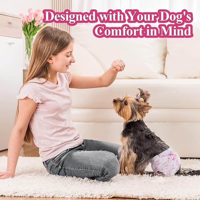 Dono Disposable Dog Diapers Female, Super Absorbent Doggie Diaper, Rapid-Dry Gel Technology Puppy Diapers, Leak-Proof Fit for Cat Doggy in Heat, Excitable Urination, Incontinence, X-Small