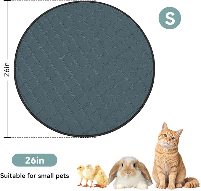 Siedihit Washable Reusable Pet Pee Pads, Absorbent Non-Slip Training Mat for Dog Cat Rabbit Puppy Kitten, Whelping Playpen Crate Bed Cage Home Indoor Outdoor (Small - 2pack, Round)
