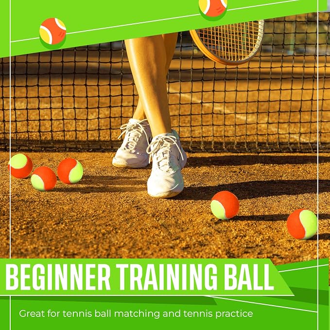 Foilswirl 30 Pcs Tennis Balls Bulk 50% Low Compression Orange Tennis Ball for Beginners Training Practicing Transition Pet Dog Playing Practice, 2. 56 Inch