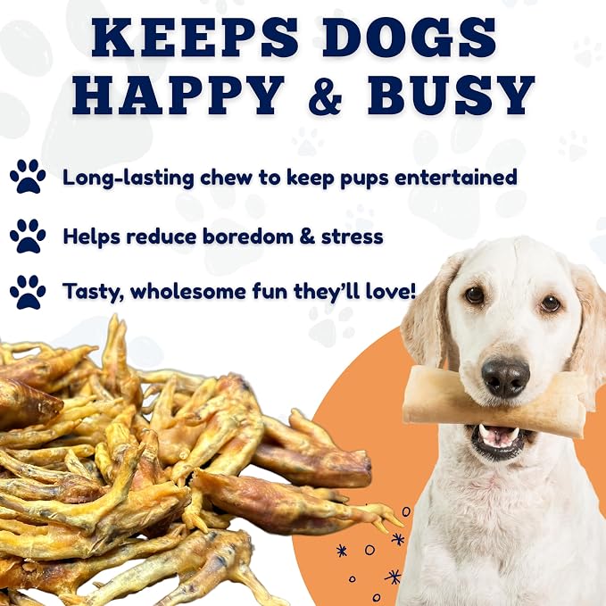 Amazing Dog Treats - Chicken Feet Dog Treats (25 Count) - All Natural Single Ingredient Chicken Feet for Dogs - Premium Quality Dog Chews