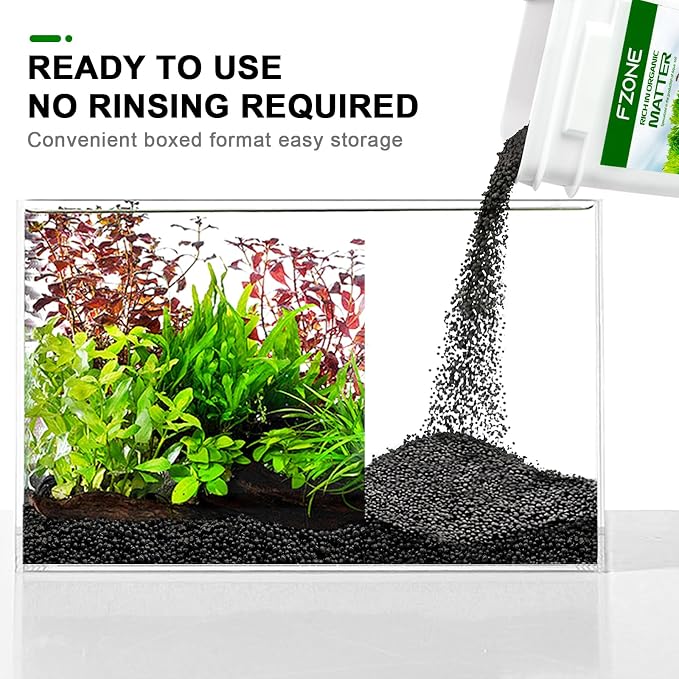 FZONE Aquarium Soil for Planted Tanks, Nutrient-Rich Aquarium Substrate for Fresh Water Live Plants, Shrimp & Fish Safe, Dust-Free(3mm, 4L/6.6 l b), Black