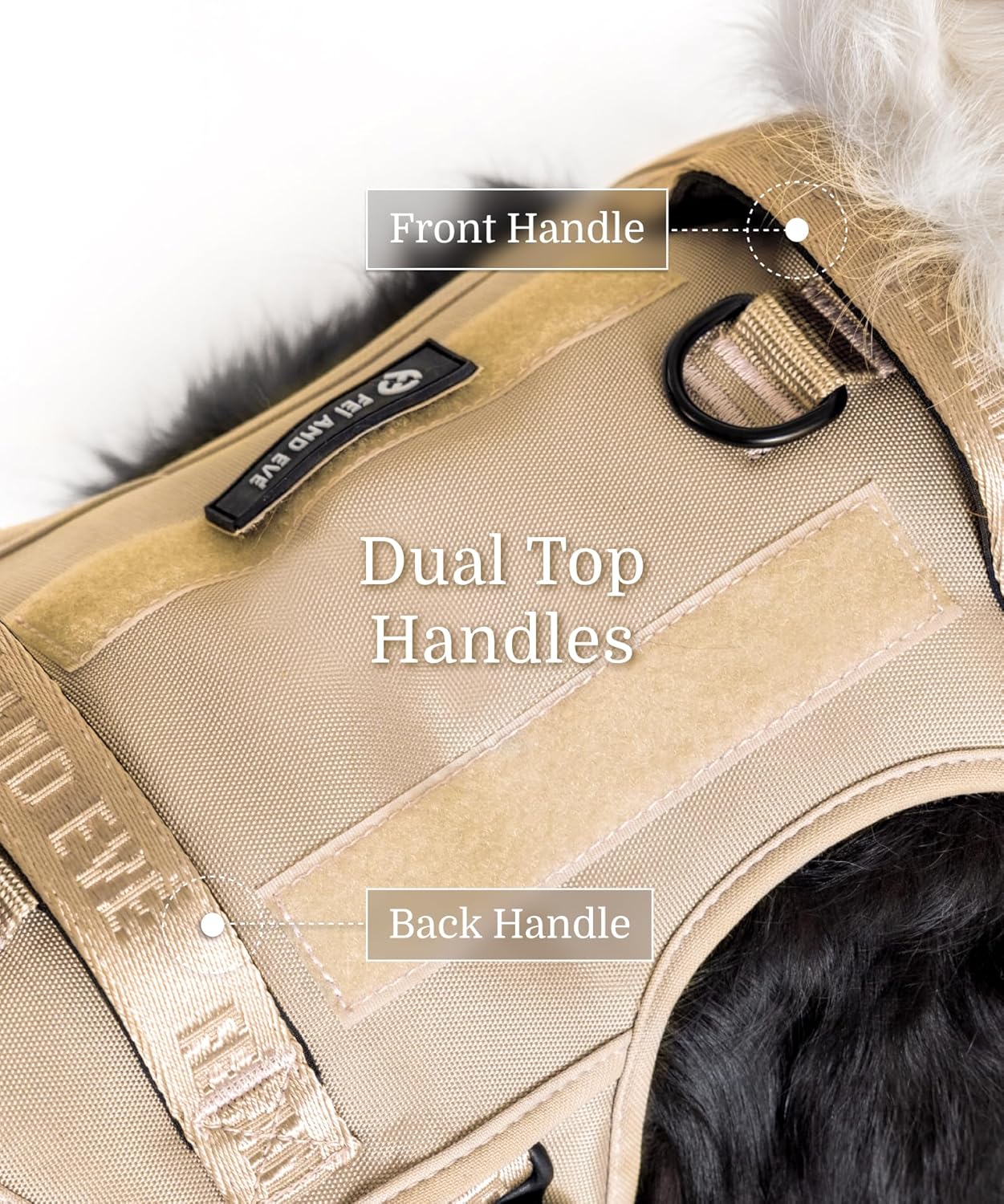 2025 New Edition, Fei & Eve MagEase Dog Harness - 3-Second Magnetic Buckles | 3-Point No-Pull Control | Heavy-Duty 900D Nylon | Dual Safety Handles | Breathable Mesh | Adjustable Fit,X-Large,Champagne