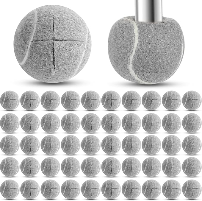 Macarrie 24 Pcs Precut Tennis Balls for Chairs Glide Balls Bulk Chair Leg Floor Protectors Chair Foot Covers with Storage Bag for Furniture Leg Floor Protection