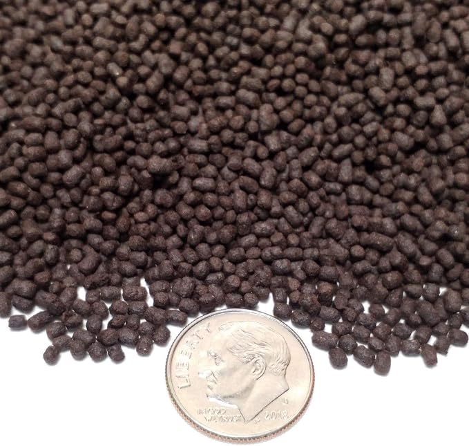 2 mm Floating California Blackworm Pellets with Color Enhancers and Vitamins for Catfish, Shrimp, Discus, Cichlids, Koi & Pond Fish, All Tropical Fish- 2.5-lbs