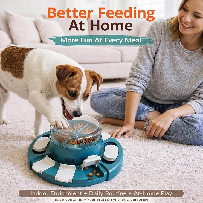 KADTC Dog Puzzle Toy, 2 Levels of Challenge, Push-to-Release Treat Dispenser Slow Feeder & Mental Stimulation Enrichment Toy for Small Medium Large Dogs