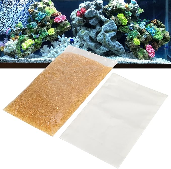HEEPDD Aquarium Water Softener Resin, 500ML Ion Exchange Filter Media, GH Reducer Pillow for Fish Tank