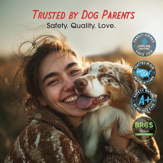 Farmland Traditions Dogs Love Beef Jerky Dog Treats, All Natural, Grain-Free, High Protein Training Treats, 2 Pound (Pack of 1) Bag