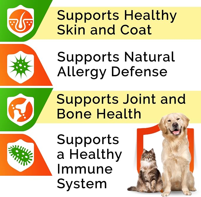 Liquid Glucosamine + Salmon Oil Omega 3 for Dogs Bundle - Joint Pain Relief + Allergy Relief - Chondroitin, MSM, Collagen + Omega 6 9 - EPA&DHA Fatty Acids - Hip&Joint Care - 16oz + 32oz - Made in USA