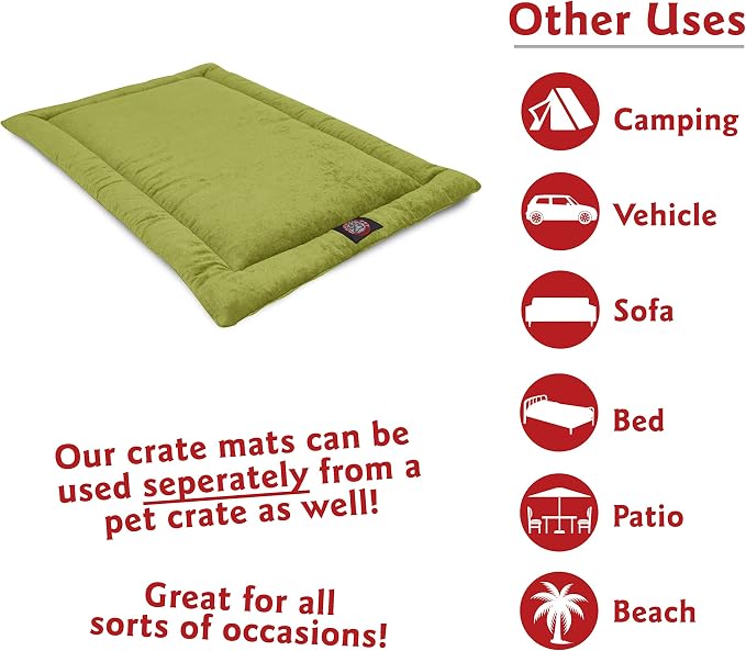 Majestic Pet 720570929845 Villa Crate Dog Bed Mat, Green Apple, 48"