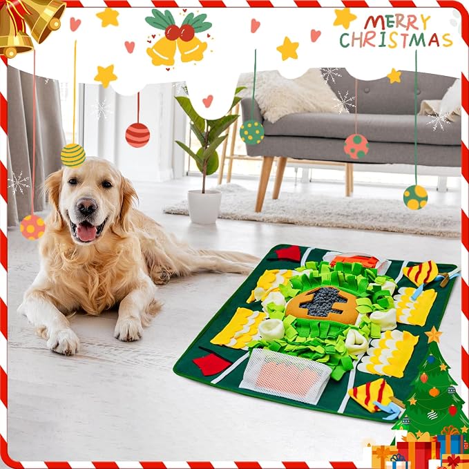 Snuffle Mat for Dogs Large Breed, 24''x32'' Interactive Dog Puzzle Mat for Boredom, Slow Feeder Dog Treat Mat for Training and Stress Relief, Mental Stimulation & Slow Feeding Game for All Breeds