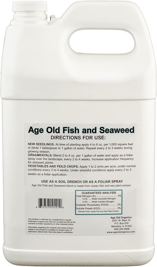 Fish and Seaweed Liquid Fertilizer, 1-Gallon