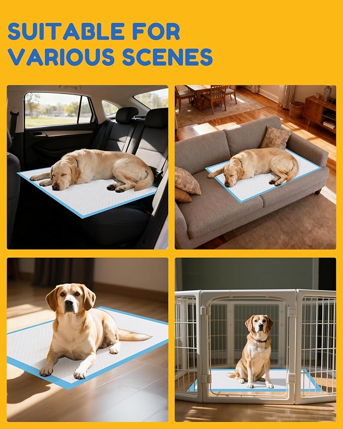 100 Count-36" x 36" XXXL Pee Pads for Dogs, Extra Large Puppy Pads, Super Absorbent Disposable Dog Training Pads, Quick Drying, Leak-Proof, Ultra Thick Potty Pads for Dogs, Puppies, Doggie, Cats