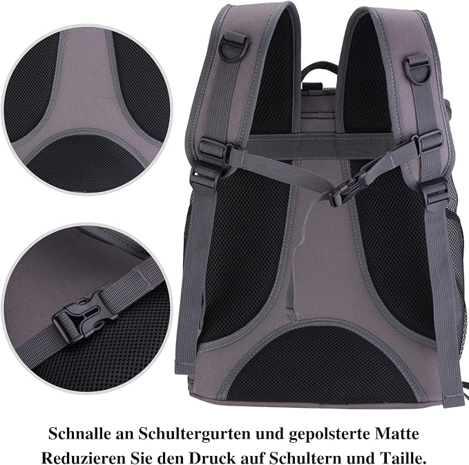 LOLLIMEOW Large Pet Carrier Backpack, Bubble Backpack Carrier for Fat Cats and Puppies,Airline-Approved(Grey)