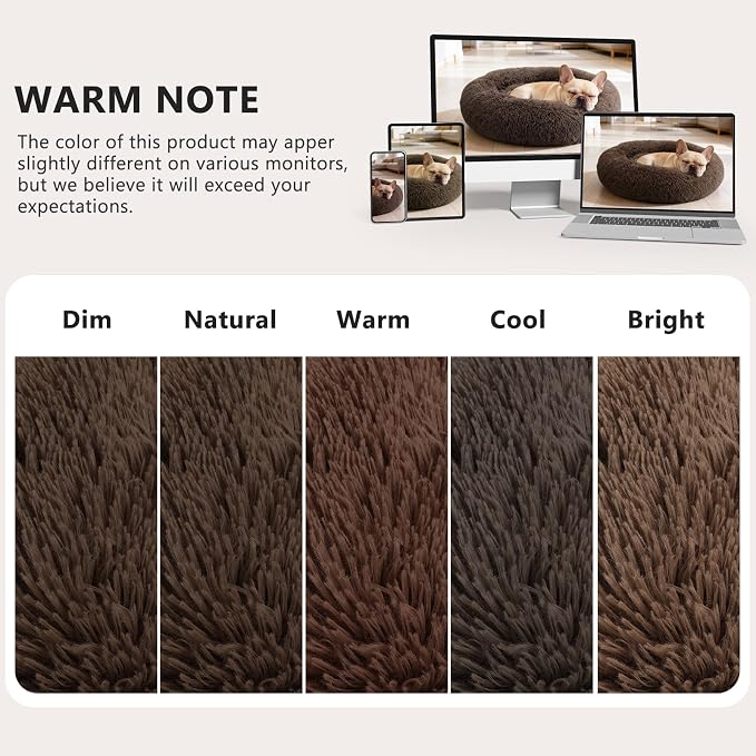 MIXJOY Orthopedic Dog Bed Comfortable Donut Cuddler Round Pet Beds Ultra Soft Washable Dog and Cat Cushion Bed (30'', Coffee)