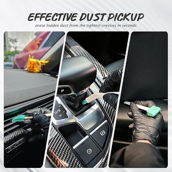 8PCS Professional Car Detailing Brush Set, Boars Hair & Ultra Soft Auto Detailing Brushes for Car Interior Exterior Deep Cleaning, Detail Brush Kit for Wheels Leather Air Vents Dusting, Rose Gold