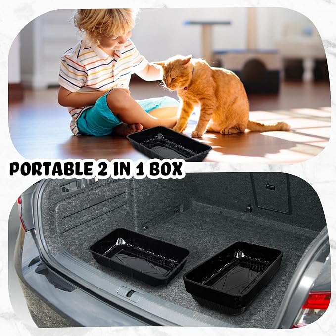 Tessco 15 Pcs Disposable Litter Box for Cats Kitty Disposable Paper Litter Box Trays Portable Cardboard for Small Pets Animals, Guinea Pig, Bunny Cage Liner Home Outdoor Travel, 16.7 x 10.5 x 3.4 Inch