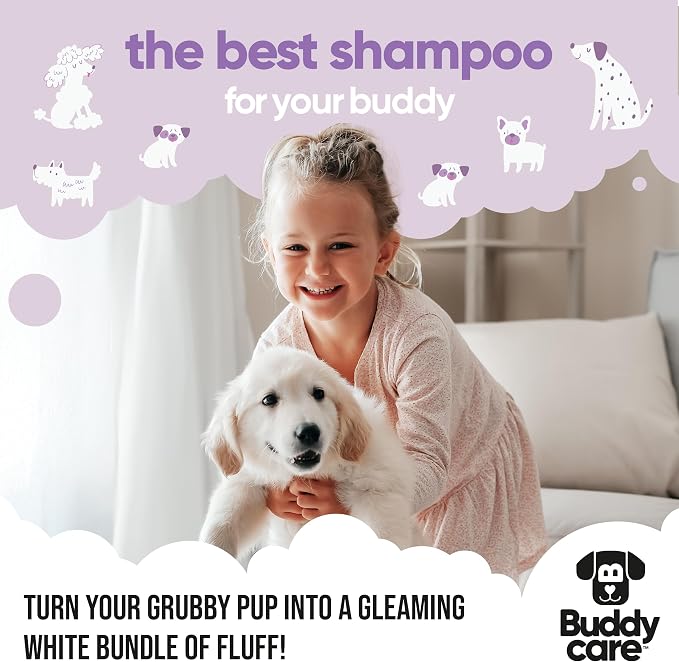 White Dog Shampoo by Buddycare | Brightening and Whitening Shampoo for Dogs | Deep Cleansing, Fresh Scented | with Aloe Vera and Pro Vitamin B5 (169.07oz)